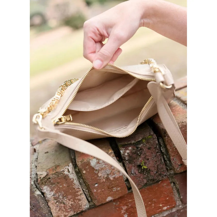 interior of cream crossbody