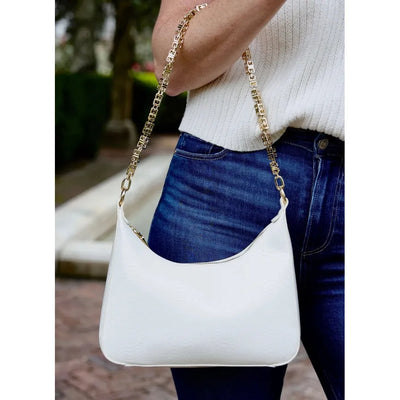 Cream Crossbody with gold strap