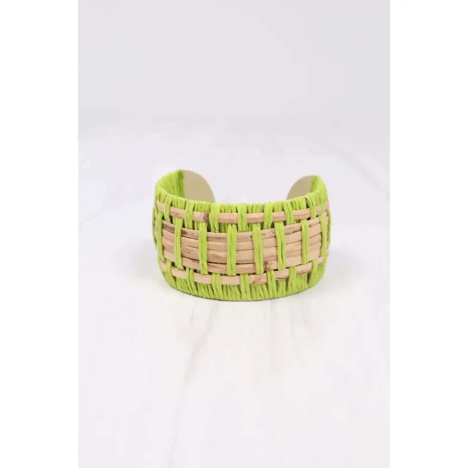 Lime Woven Cuff Bracelet