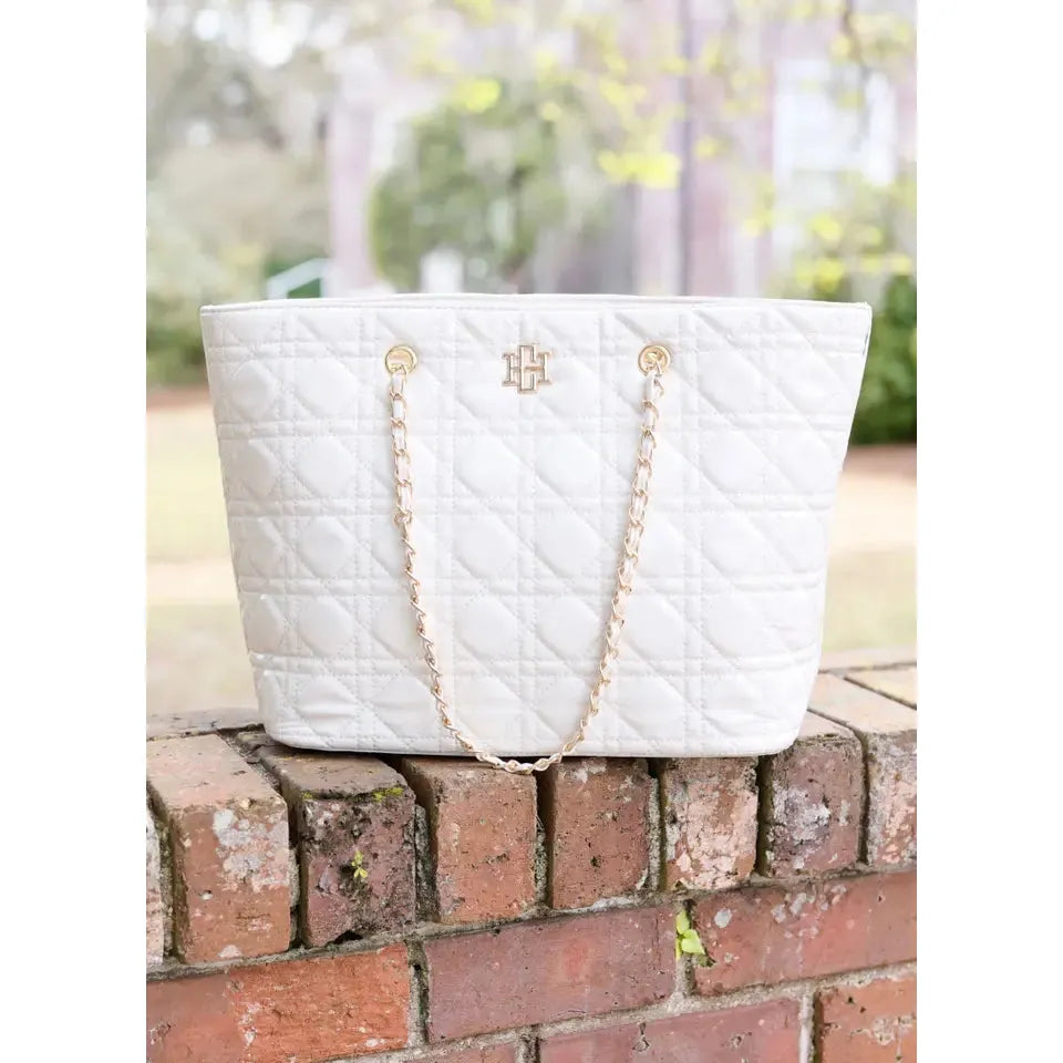 Quilted Tote in Ivory