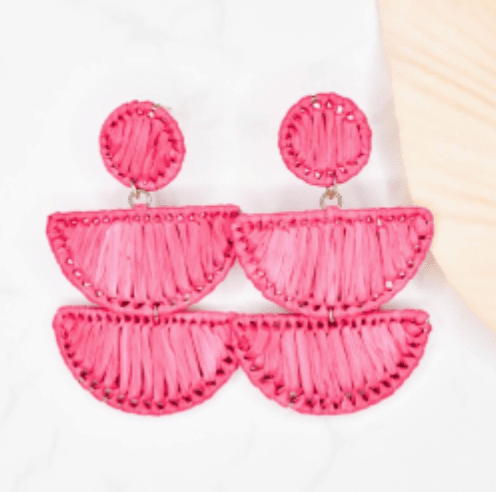 Pink tiered earrings