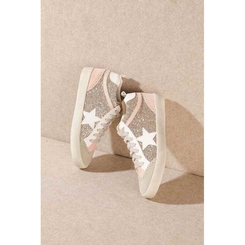 Metallic Star Glitter Dupe Sneakers